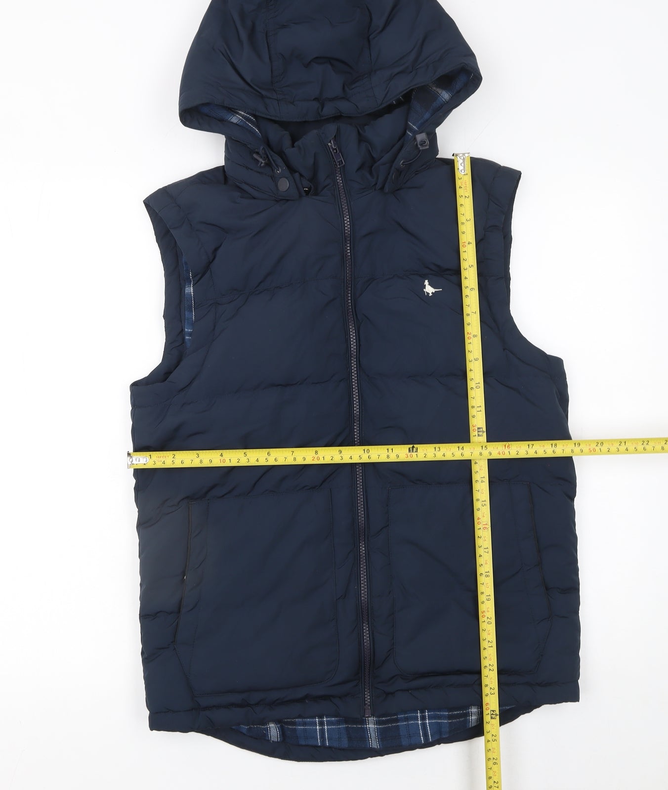 Jack Wills Men's Blue XS Hooded Puffer Gilet Waistcoat