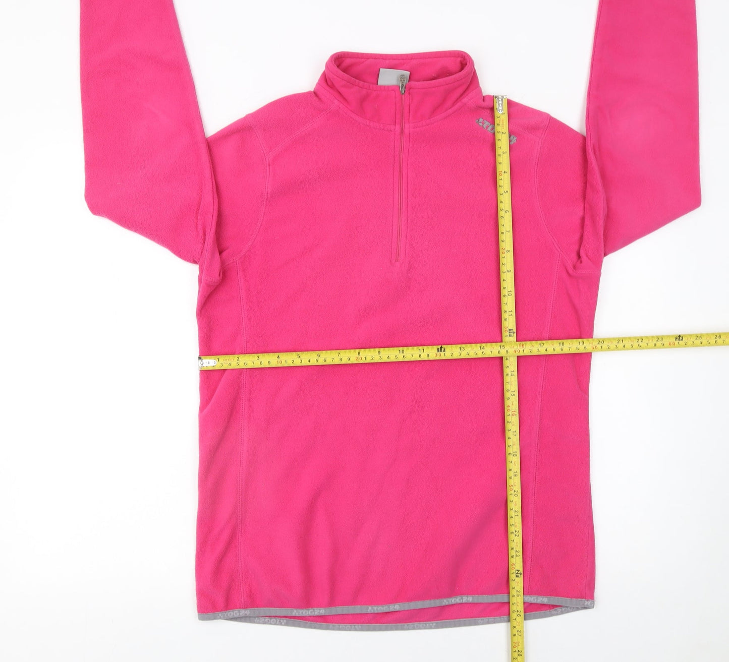 TOG24 Womens Pink 1/4 Zip Fleece Pullover Sweatshirt Size 16