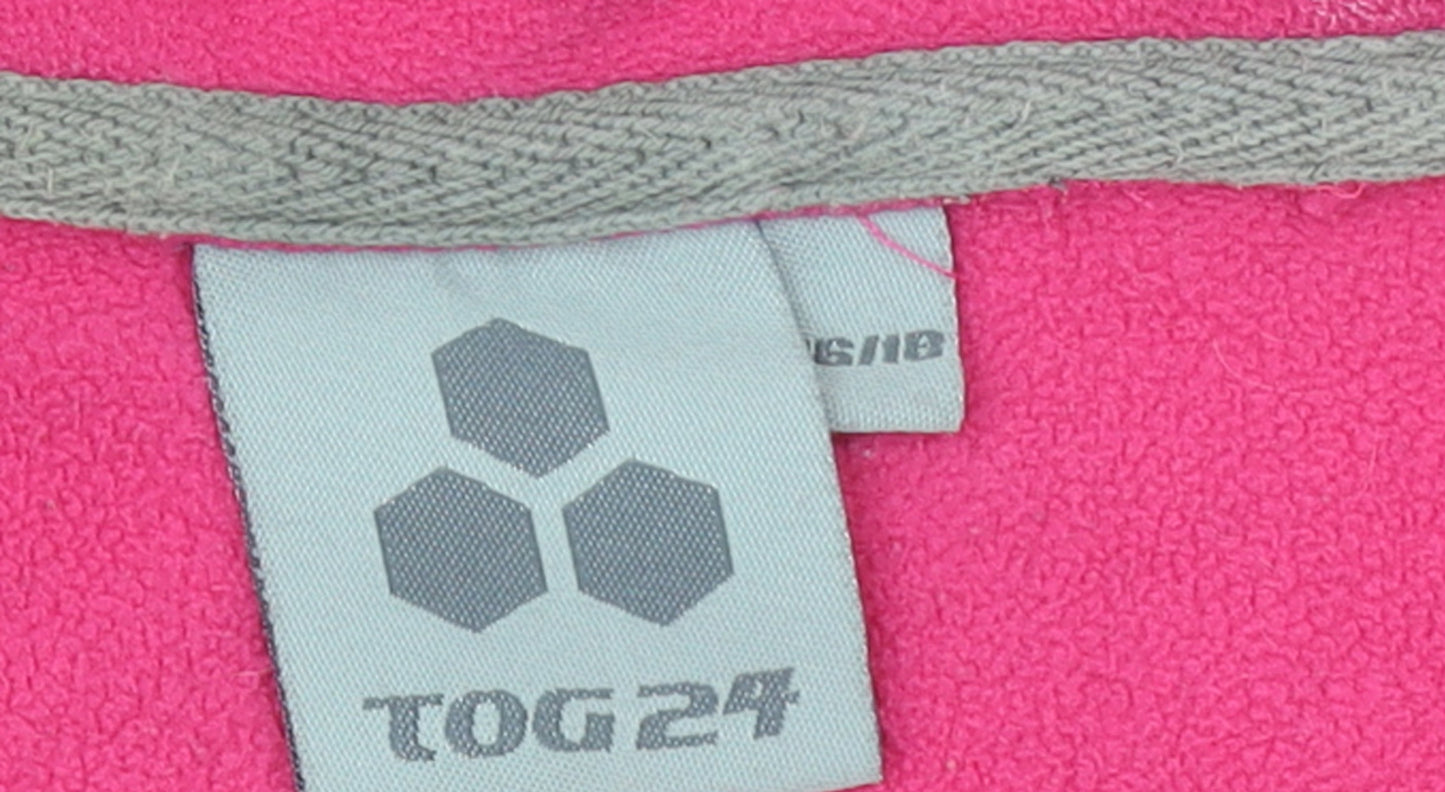 TOG24 Womens Pink 1/4 Zip Fleece Pullover Sweatshirt Size 16
