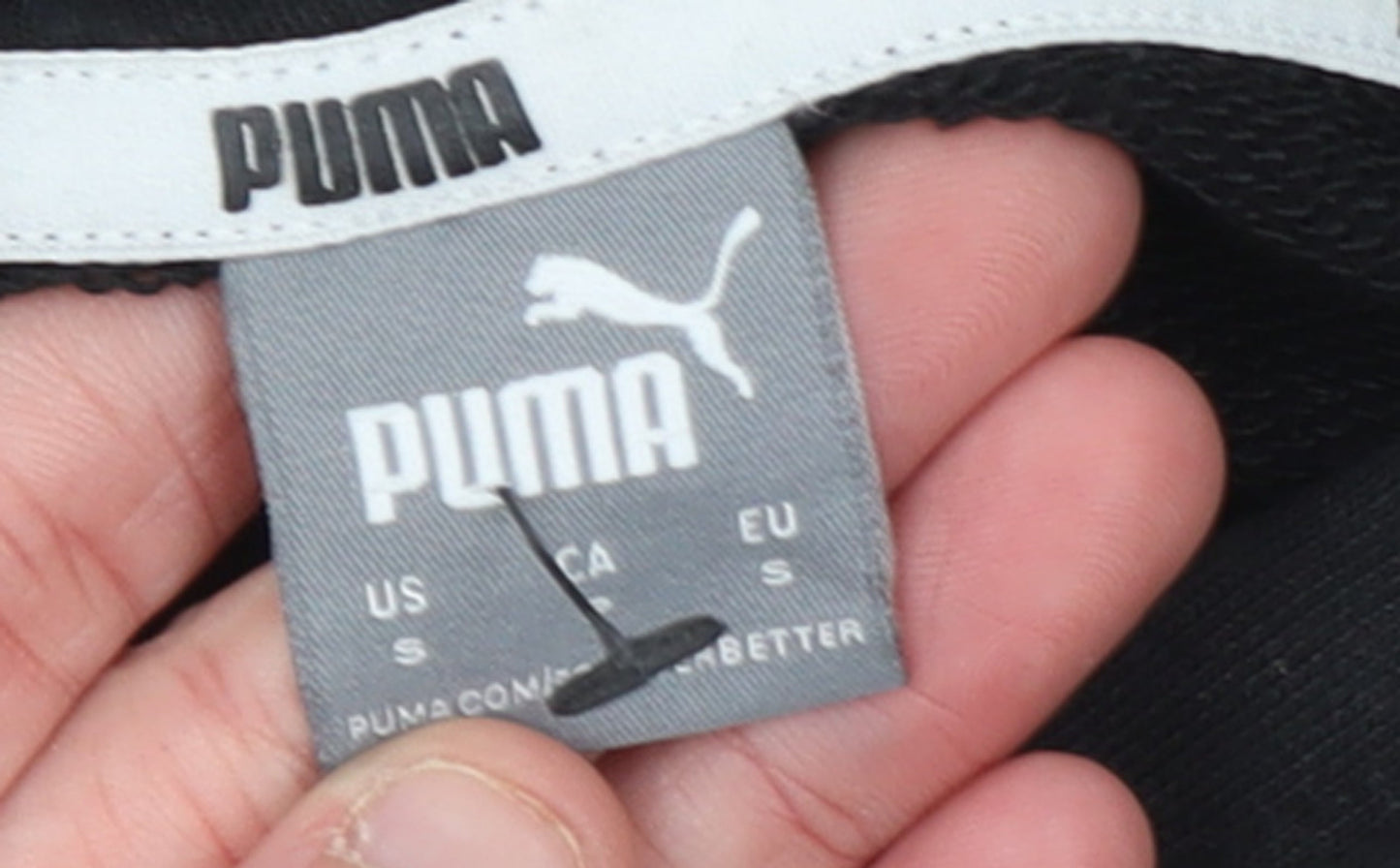 Puma Womens Black Small Pullover Hoodie with Logo Detail