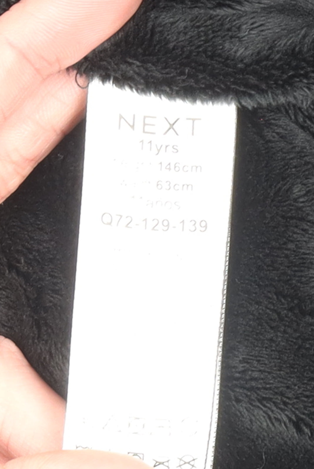Next Girls Black Long Puffer Coat Hooded Quilted Winter Jacket Age 11 Years