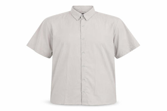 boohooMAN Men's Beige Short Sleeve Button-Up Shirt Size L