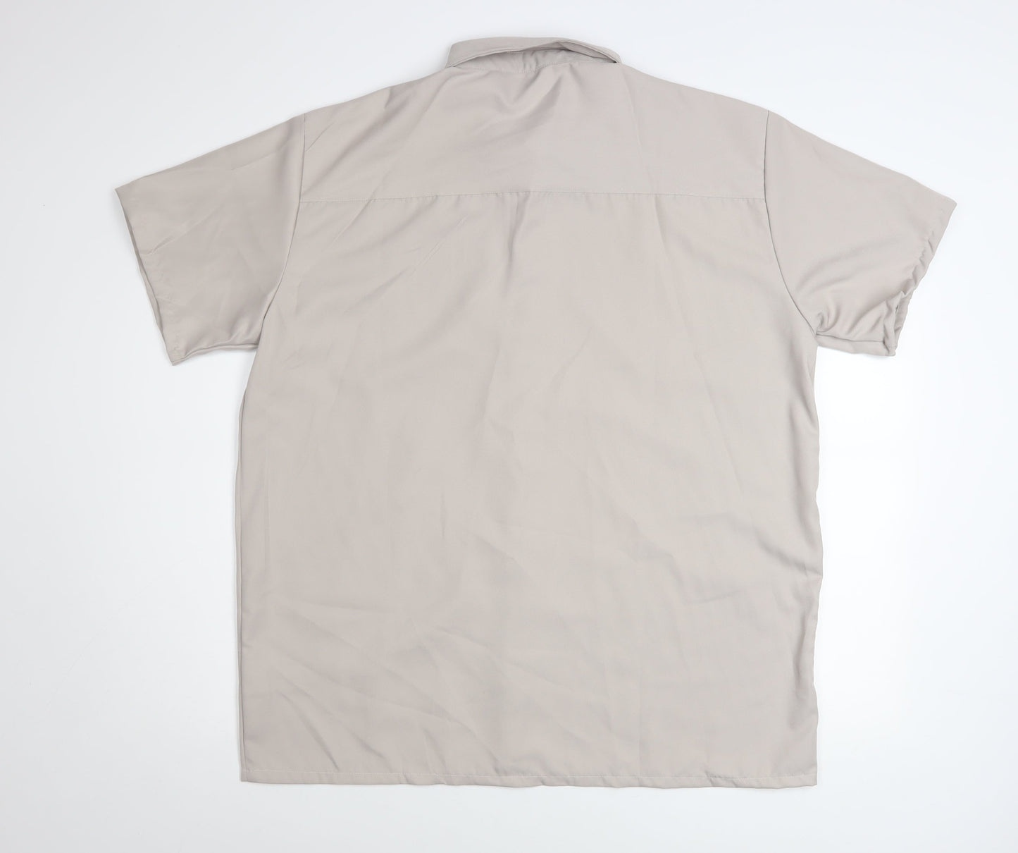 boohooMAN Men's Beige Short Sleeve Button-Up Shirt Size L