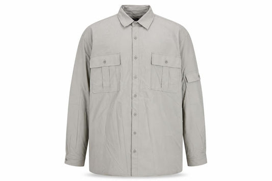 boohooMAN Men's Grey Button-Up Long Sleeve Classic Fit Shirt Size L