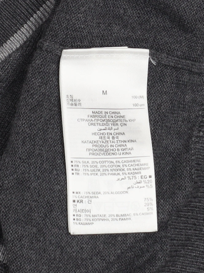 Banana Republic Men's Grey Silk Cotton Cashmere V-Neck Cardigan M