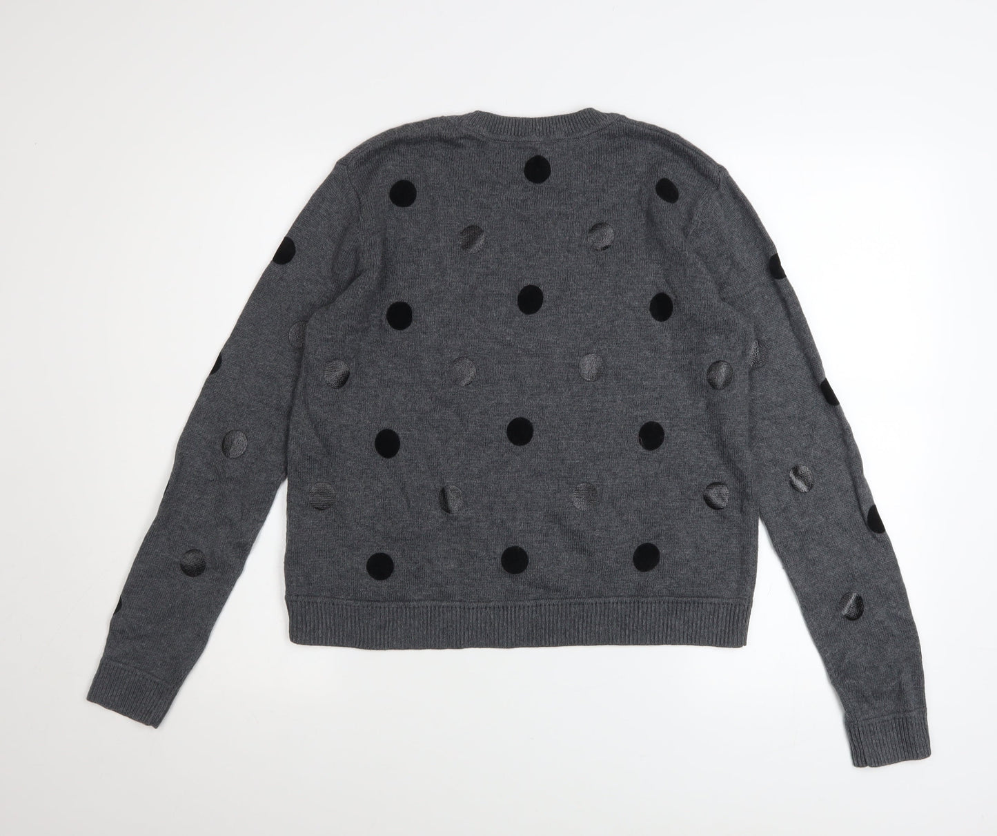 Witchery Womens Grey Polka Dot Knit Pullover Jumper Size M