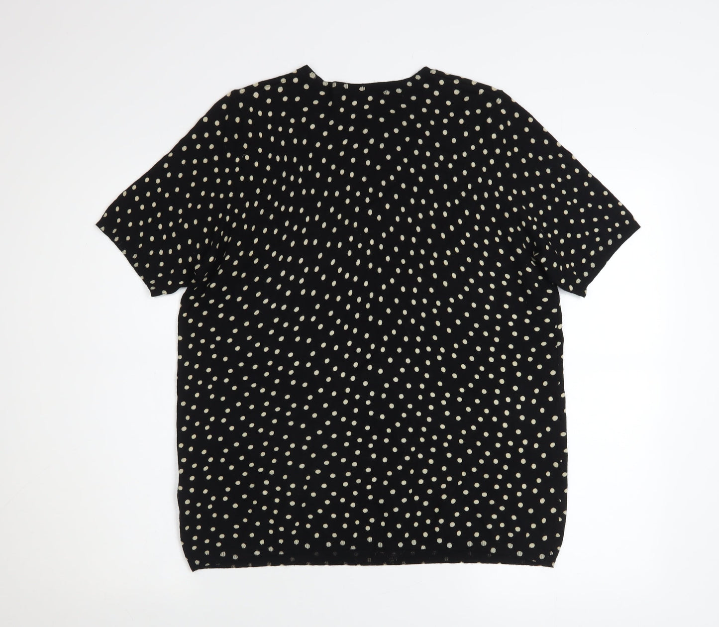 Marks and Spencer Womens Black Polka Dot Short Sleeve Blouse Size 18