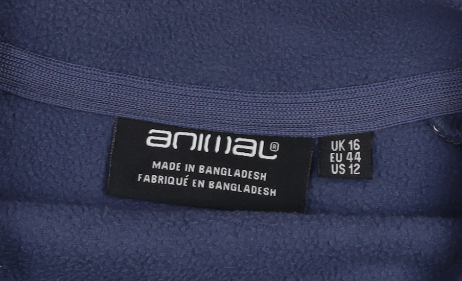 Animal Womens Blue Half Zip Fleece Sweatshirt UK 16 Pullover