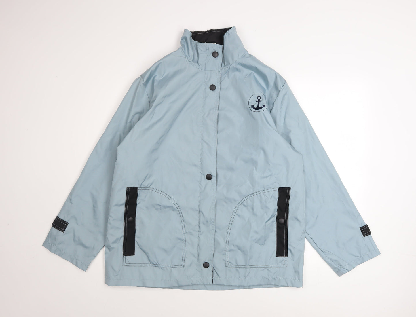 Anne de Lancay Women's Blue Nautical Rain Coat Jacket Size 14/16