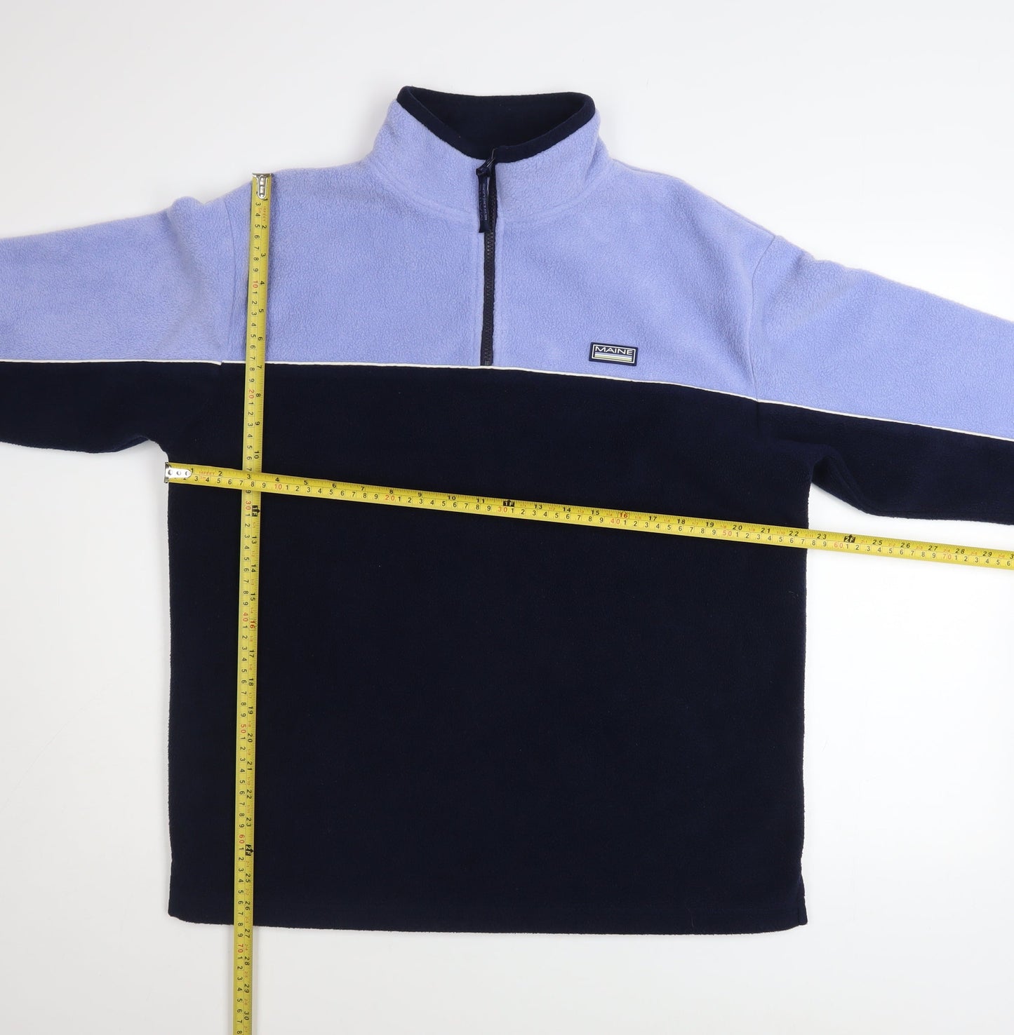 Maine New England Womens Blue Fleece 1/2 Zip Pullover Sweatshirt Size 12
