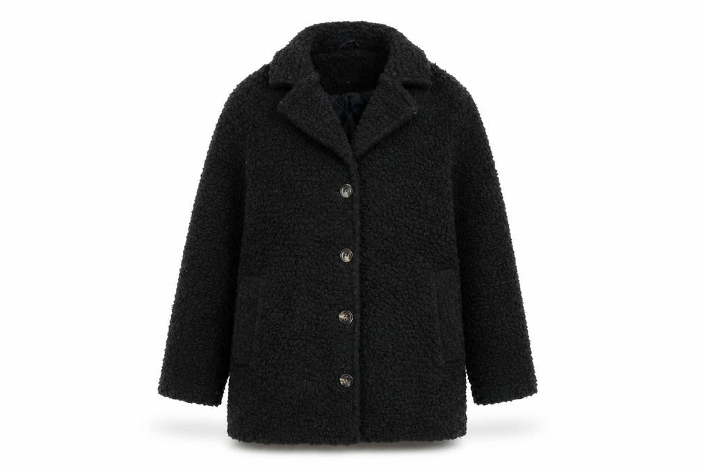 Cotton Traders Womens Green Size 16 Button Overcoat Fleece Lined