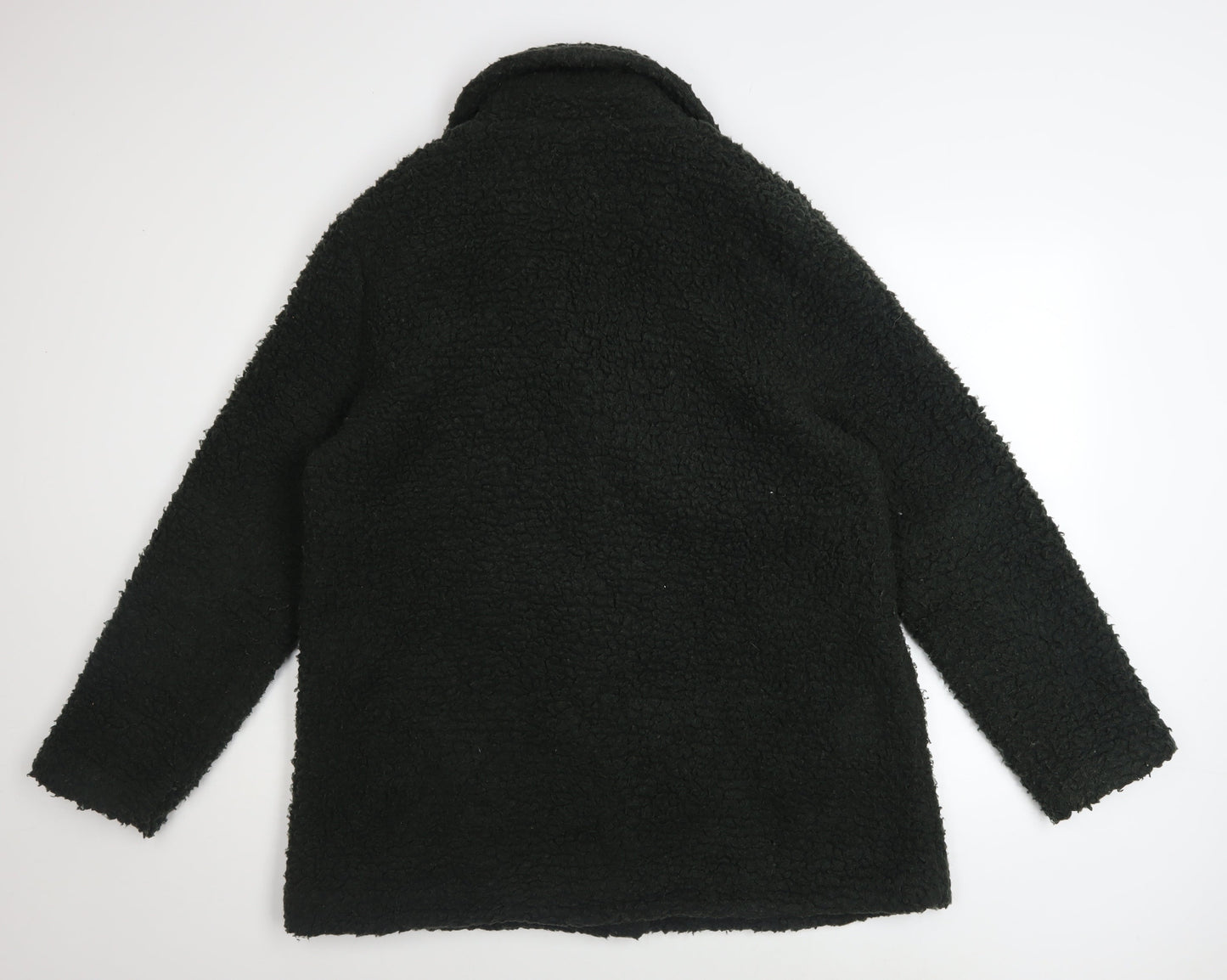 Cotton Traders Womens Green Size 16 Button Overcoat Fleece Lined