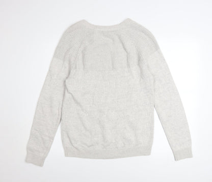 Close-up detail of ESPRIT Men’s Beige Cotton Crew Neck jumper, size S