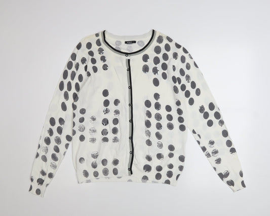 Roman Women’s White Polka Dot Sequin Cardigan Size 18