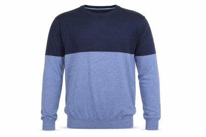 Front view of Crew Clothing Blue Cotton jumper, size S