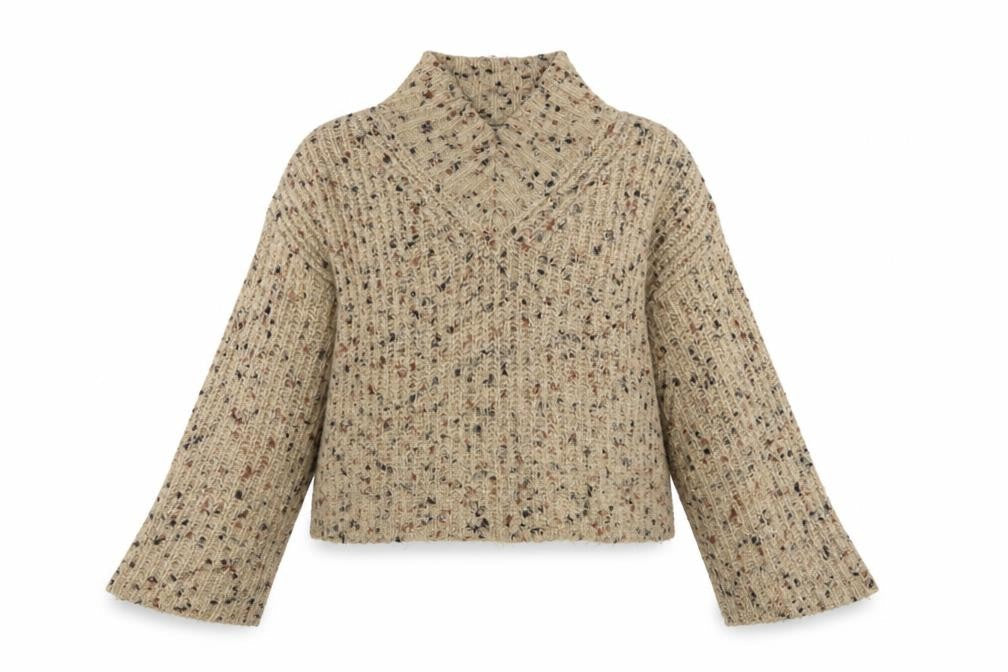 Next Women’s Beige Chunky Knit V-Neck Pullover Jumper Size M
