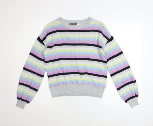 Mint Velvet Womens Multicoloured Striped Crew Neck Jumper Size 6