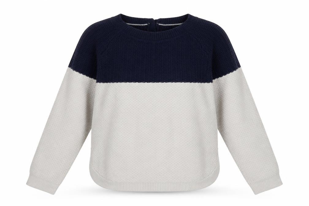 Fat Face Women Blue Ivory Crew Neck Long Sleeve Pullover Jumper Size 8