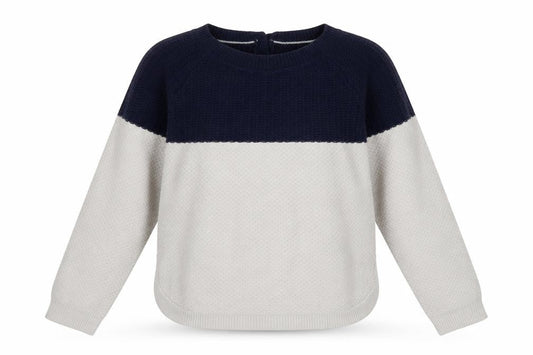 FatFace Women Blue Ivory Crew Neck Long Sleeve Pullover Jumper Size 8