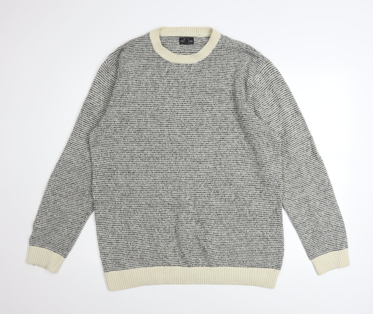 Next Men's Grey XL Crew Neck Wool Blend Pullover Jumper