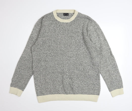 Next Men's Grey XL Crew Neck Wool Blend Pullover Jumper
