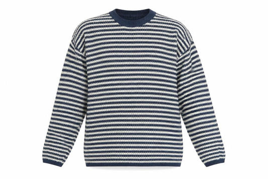 Next Men's Blue Striped Knit Pullover Jumper Size S