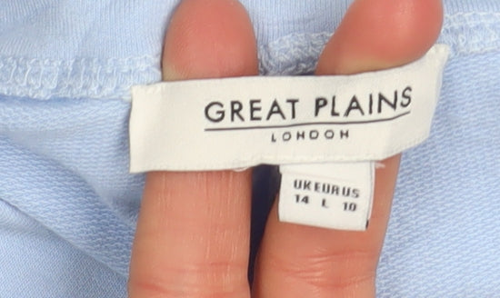 Great Plains Women Blue Pullover Sweatshirt Size 14 L Long Sleeve