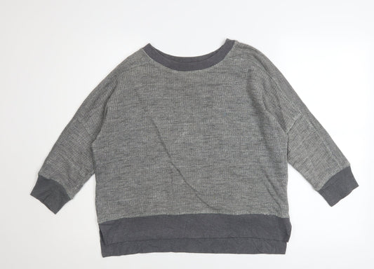 Zara Trafaluc Women Grey Cotton Blend Pullover Sweatshirt Size M