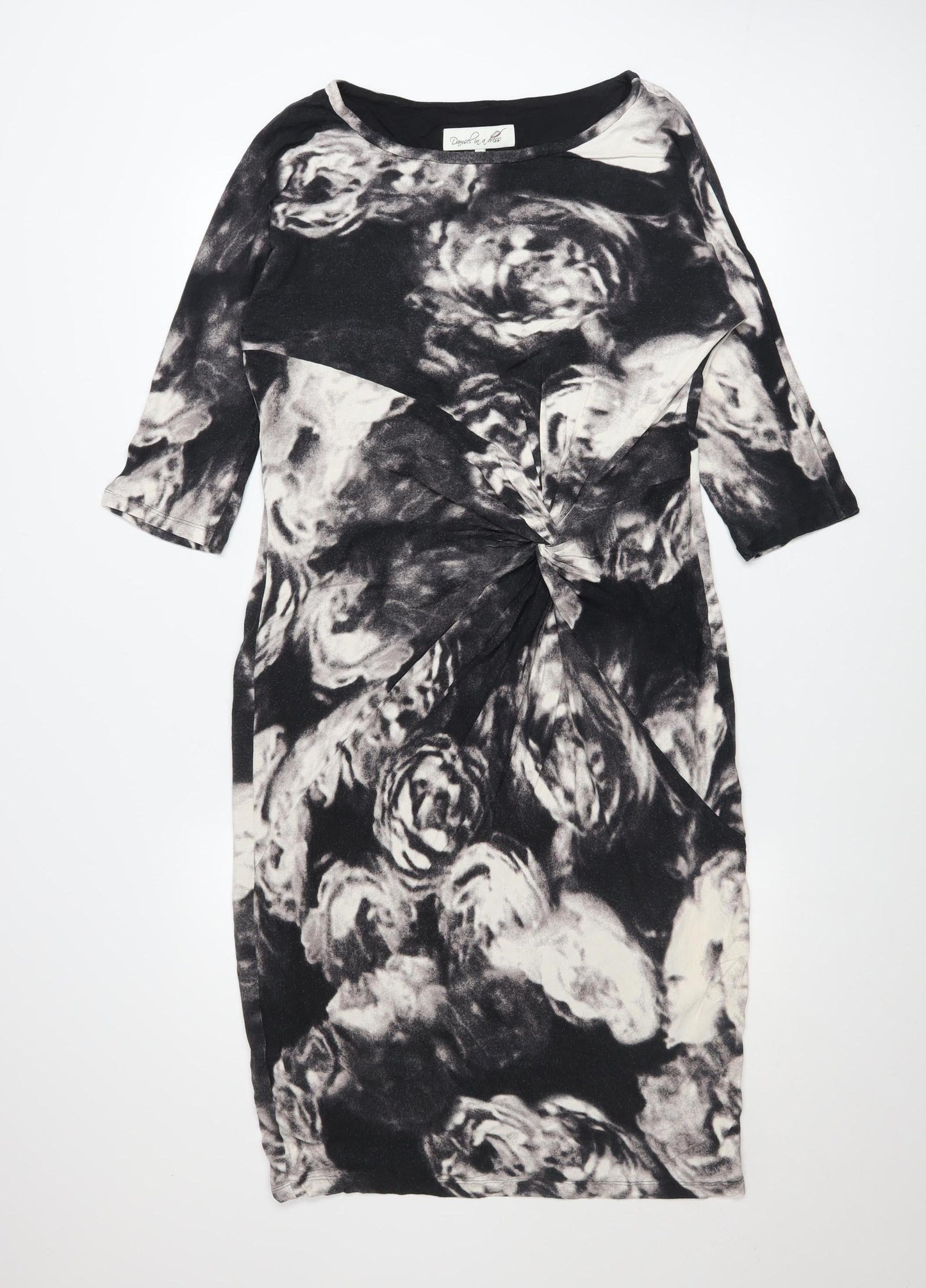 Damsel in a Dress Women's Black Floral Twist Bodycon Size 14