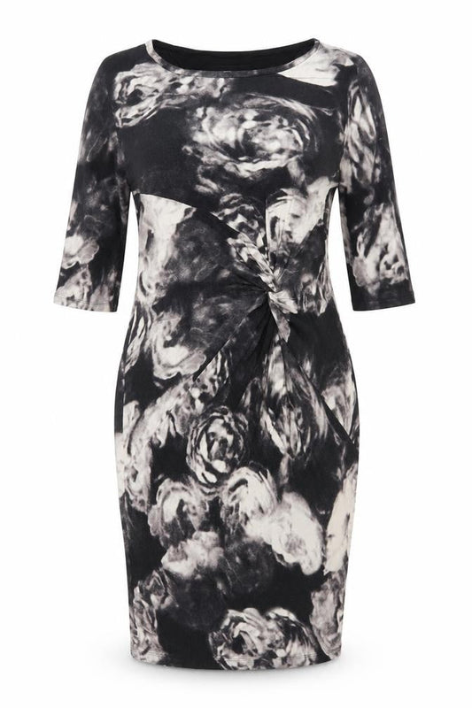 Damsel in a Dress Women's Black Floral Twist Bodycon Size 14
