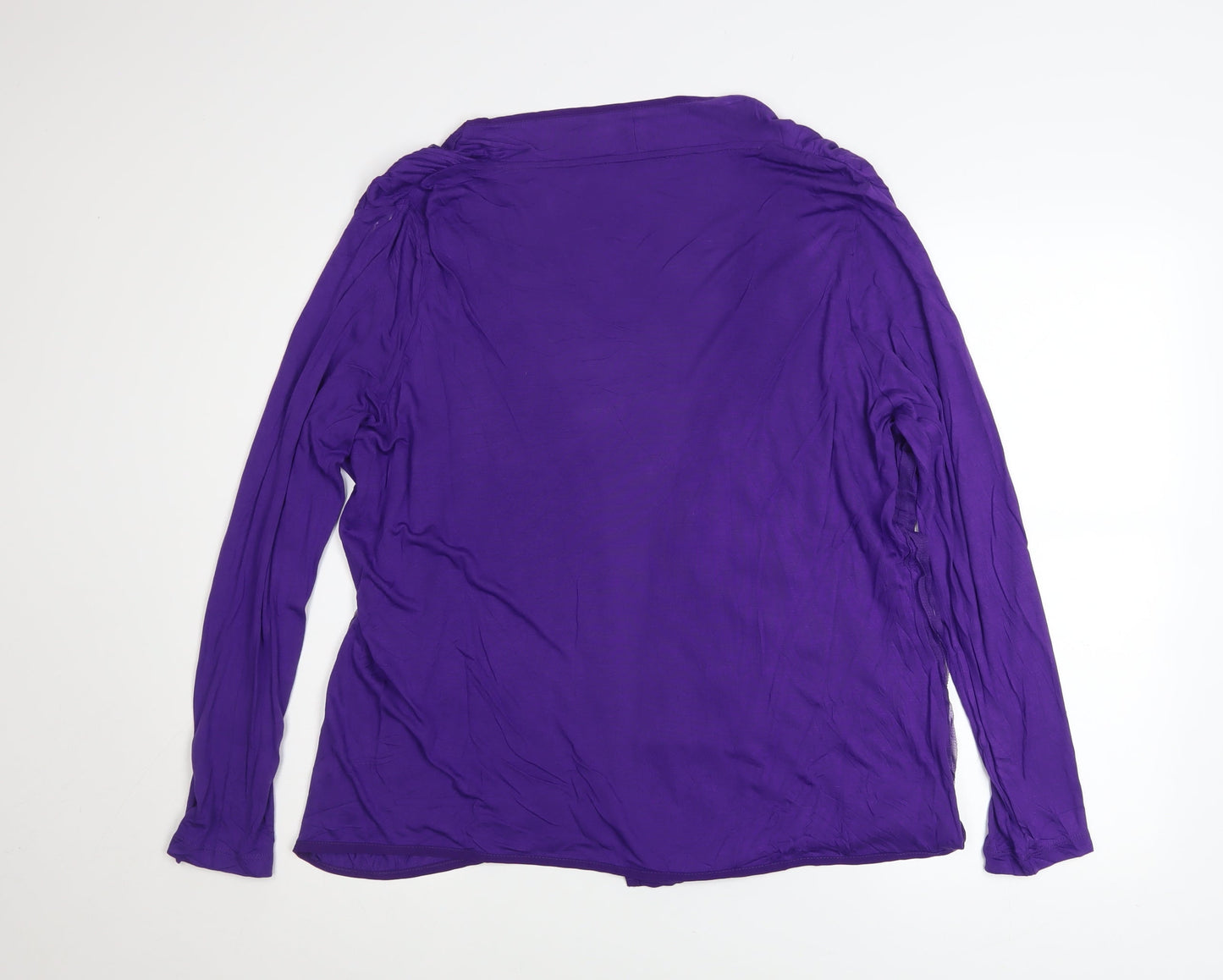 Marks and Spencer Per Una Women's Purple Viscose Open Cardigan Size 18