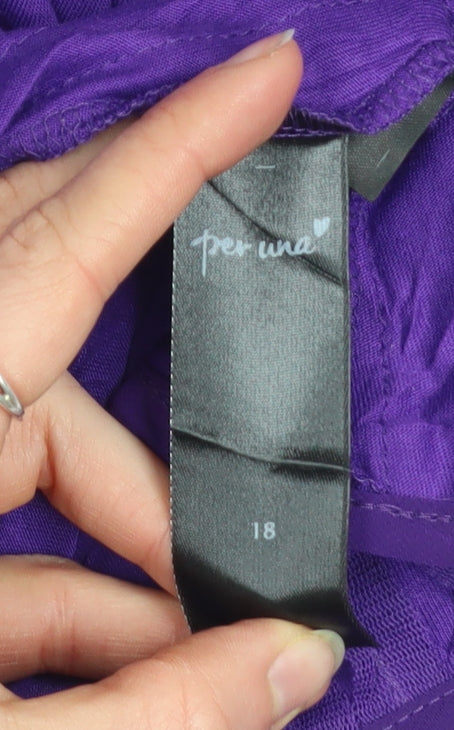Marks and Spencer Per Una Women's Purple Viscose Open Cardigan Size 18