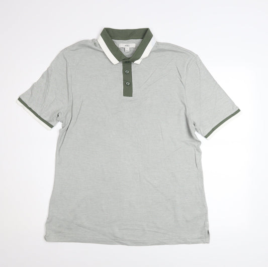 Marks and Spencer Men's Grey Regular Fit Modal Polo Shirt Size M