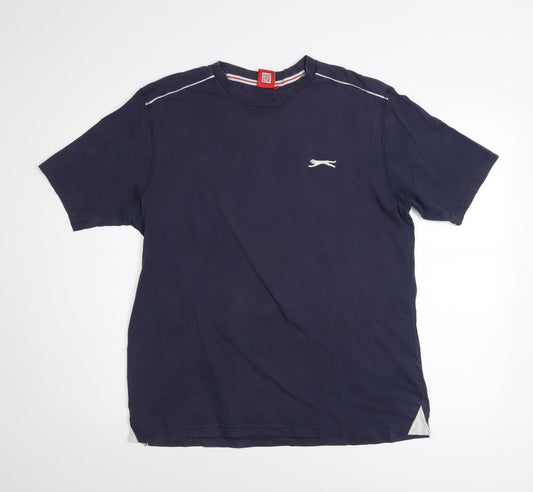 Slazenger Men's Blue Short Sleeve Crew Neck Cotton T-Shirt Size L
