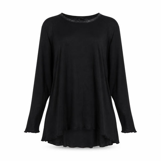 Zara Women Black Long Sleeve Tunic Blouse Size S Viscose