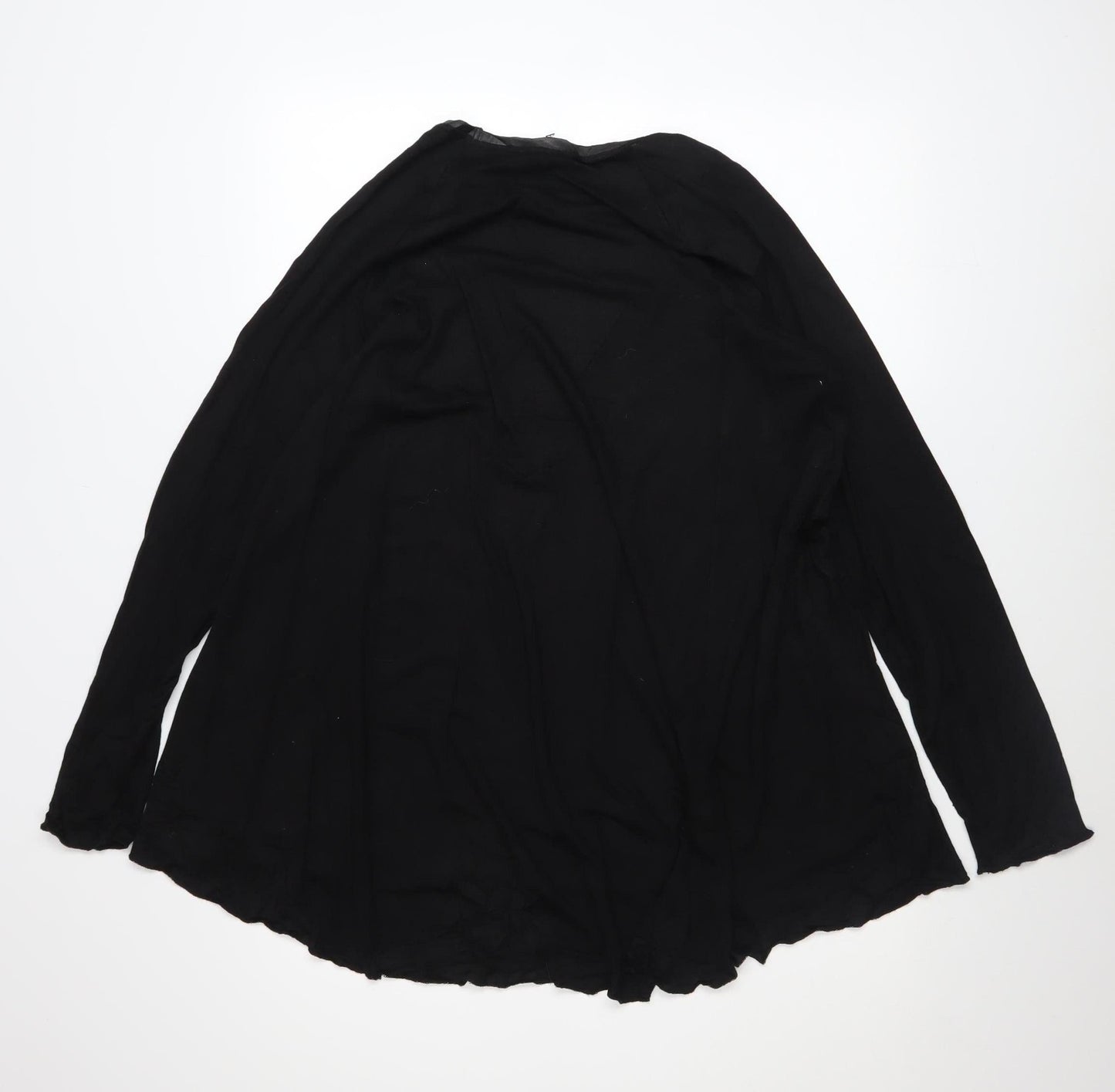 ZARA Women Black Long Sleeve Tunic Blouse Size S Viscose