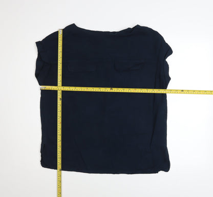 Next Women's Blue Short Sleeve Viscose Blouse Size 14