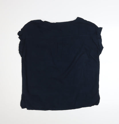 Next Women's Blue Short Sleeve Viscose Blouse Size 14