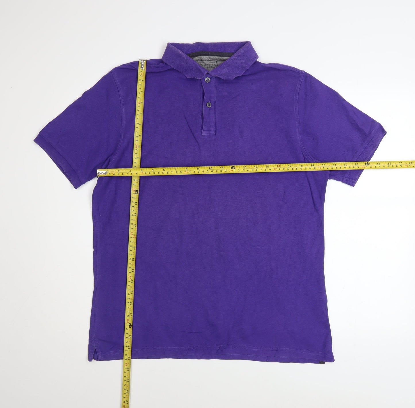Modern Essentials Men's Purple Regular Fit Cotton Polo Shirt M