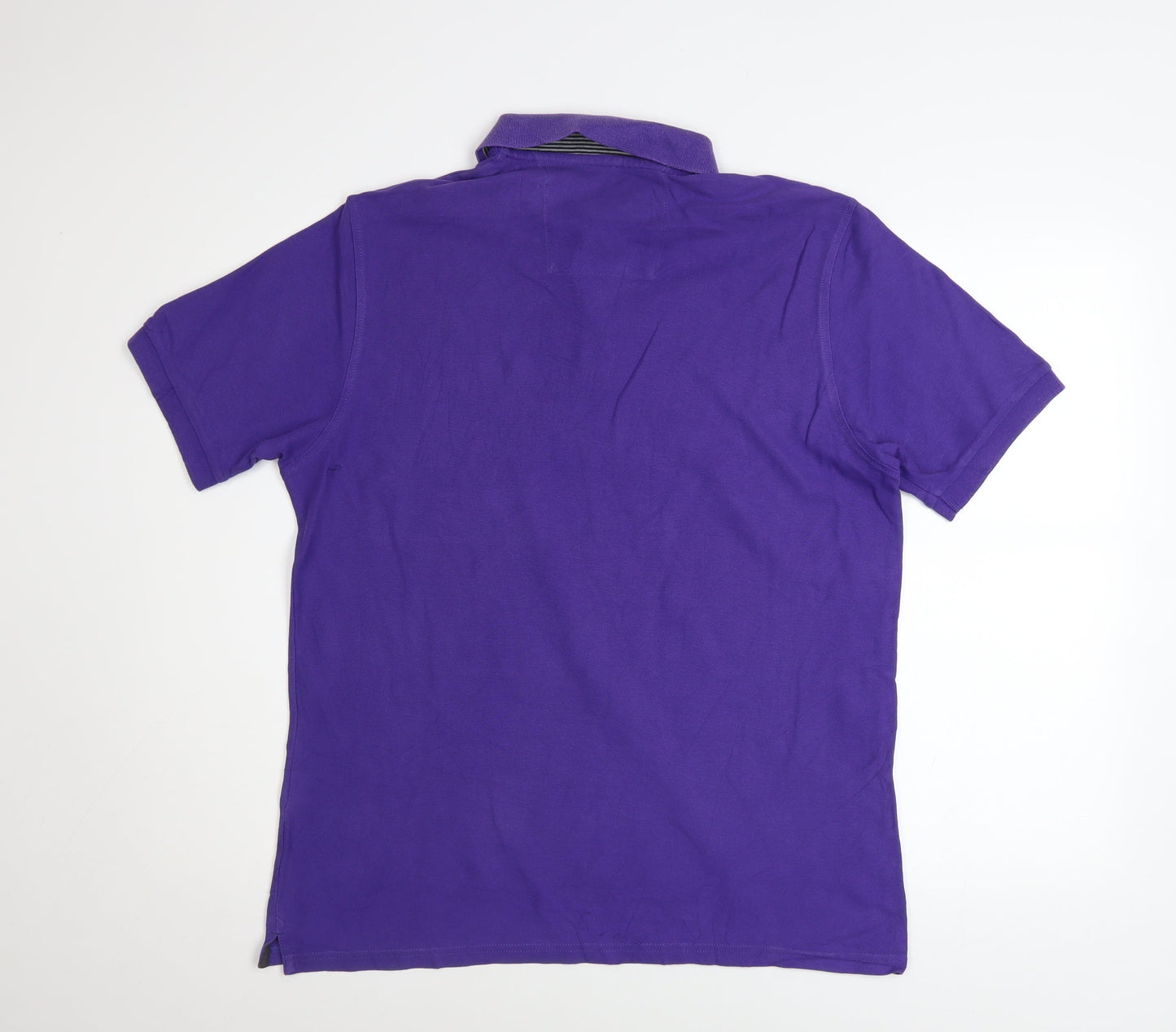 Modern Essentials Men's Purple Regular Fit Cotton Polo Shirt M
