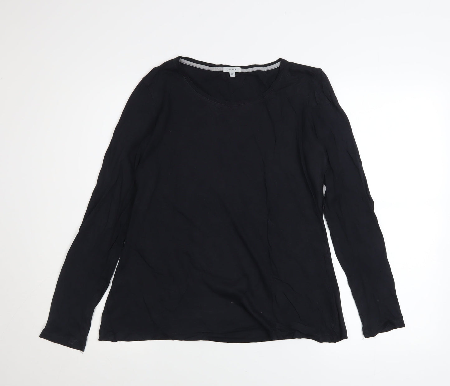 Jigsaw Women's Black Long Sleeve Modal Cotton Blouse M