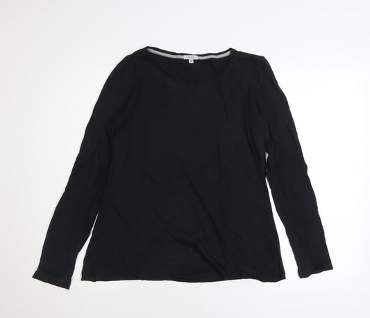 Jigsaw Women's Black Long Sleeve Modal Cotton Blouse M