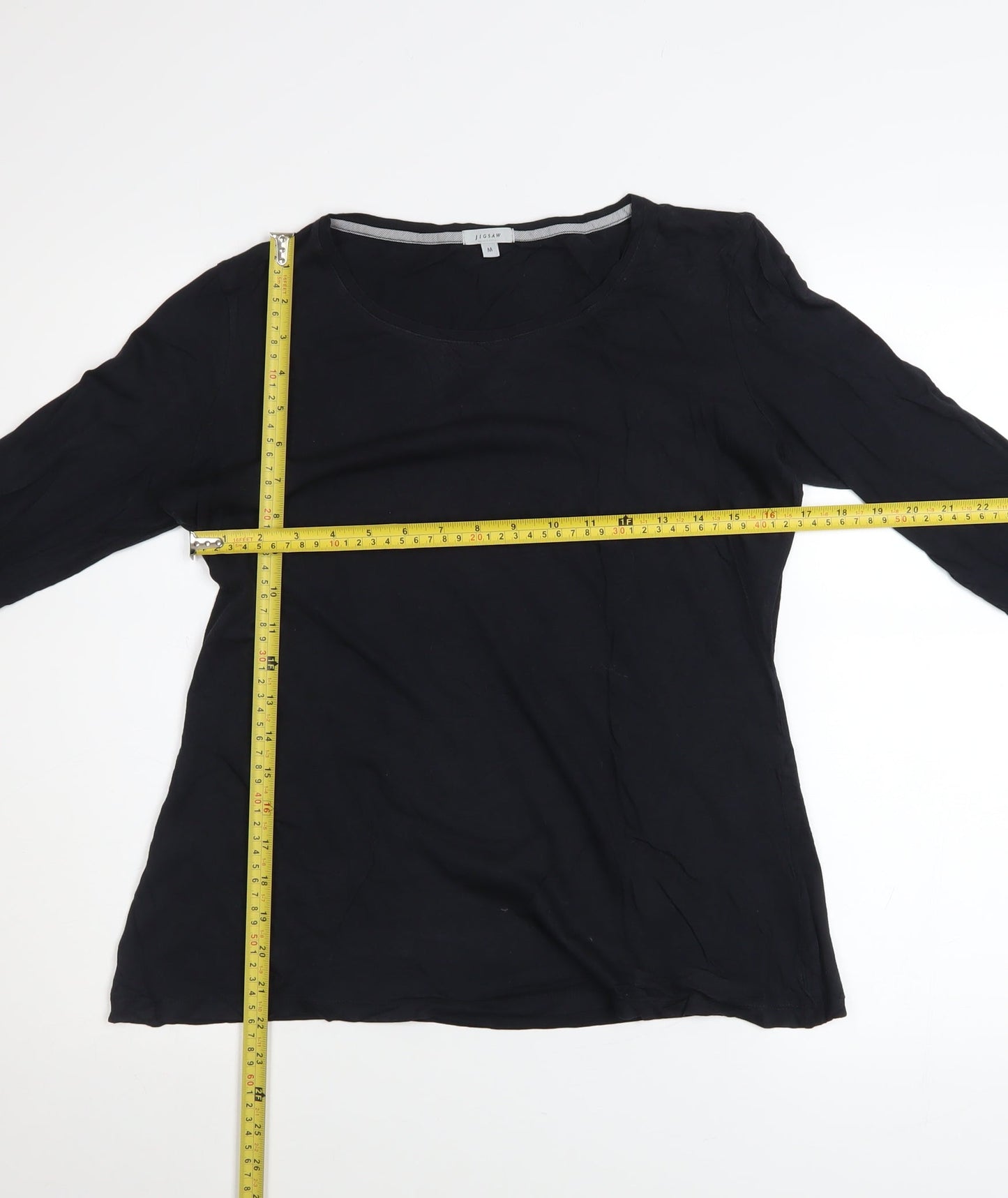 Jigsaw Women's Black Long Sleeve Modal Cotton Blouse M