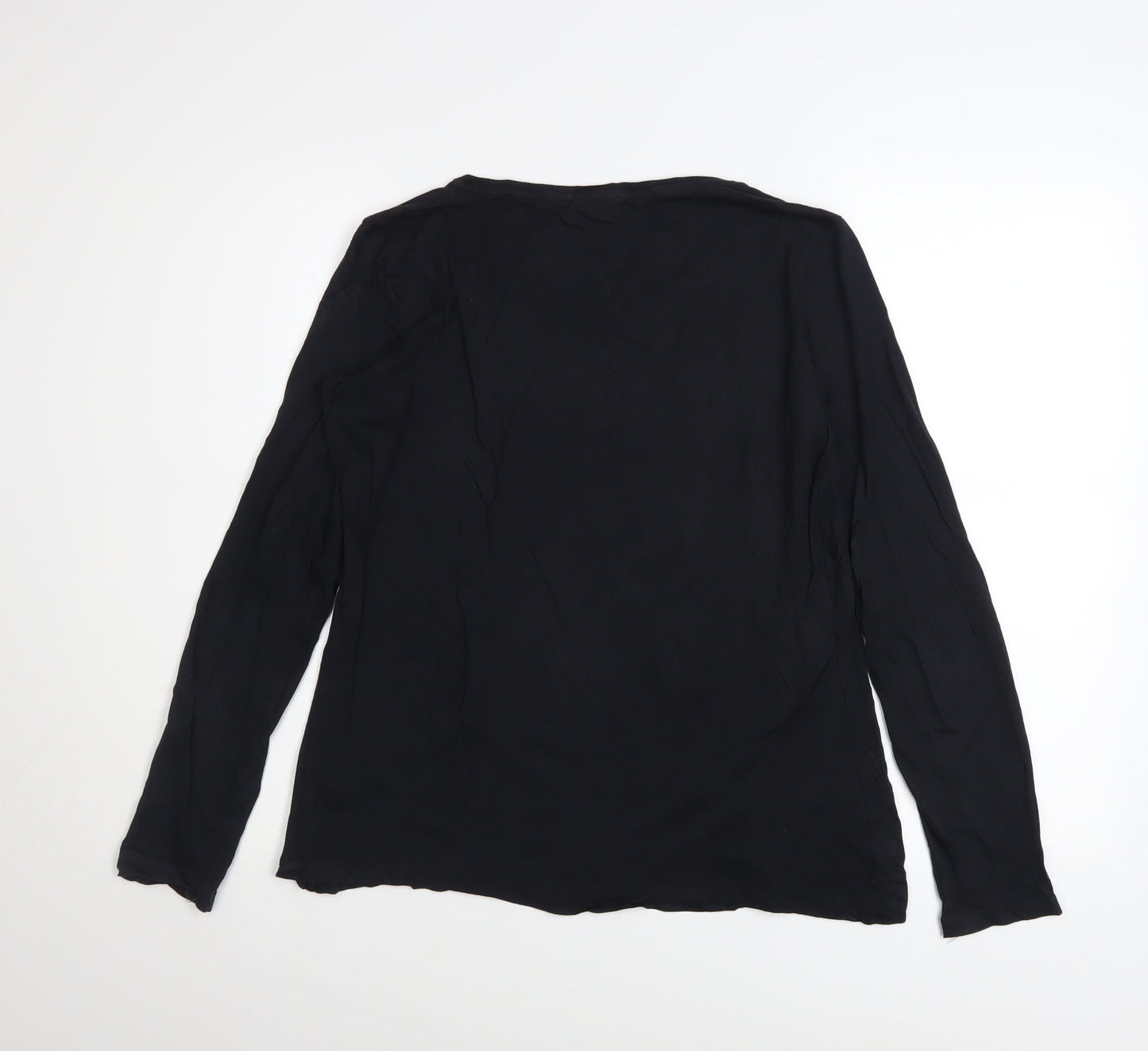 Jigsaw Women's Black Long Sleeve Modal Cotton Blouse M