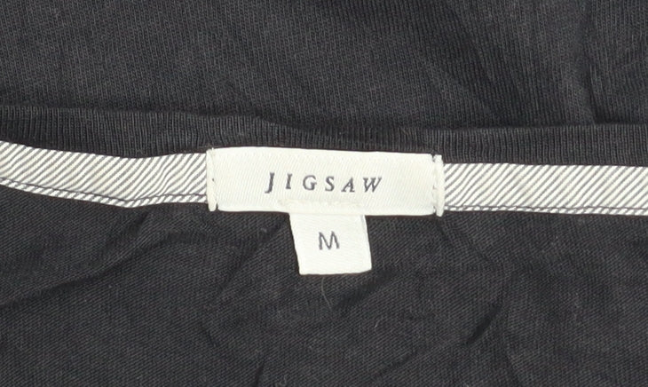 Jigsaw Women's Black Long Sleeve Modal Cotton Blouse M