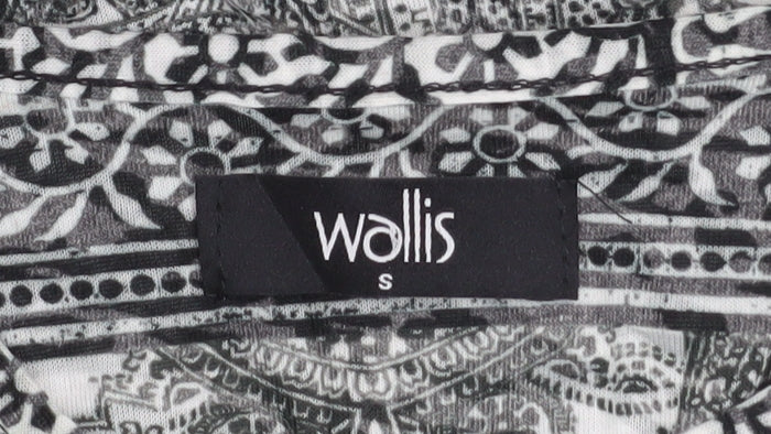 Wallis Womens Grey Paisley V-Neck Tie Hem Short Sleeve Top Size S