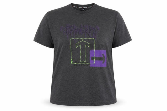 Airwalk Womens Grey Graphic T-Shirt L Basic Casual Short Sleeve