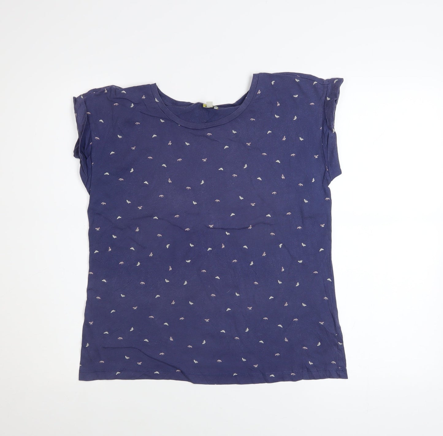 Hobbs NW3 Women’s Blue Printed Cotton Short Sleeve T-Shirt XS