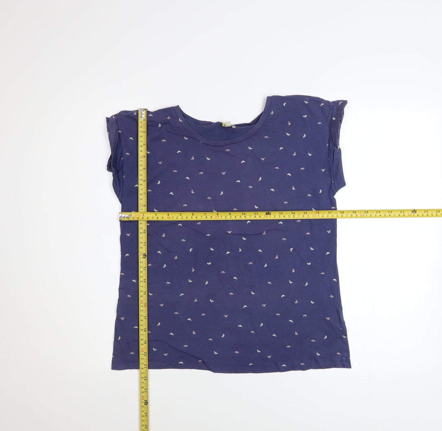 Hobbs NW3 Women’s Blue Printed Cotton Short Sleeve T-Shirt XS