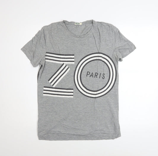 Kenzo Paris Men’s Grey Graphic Cotton T-Shirt Size L